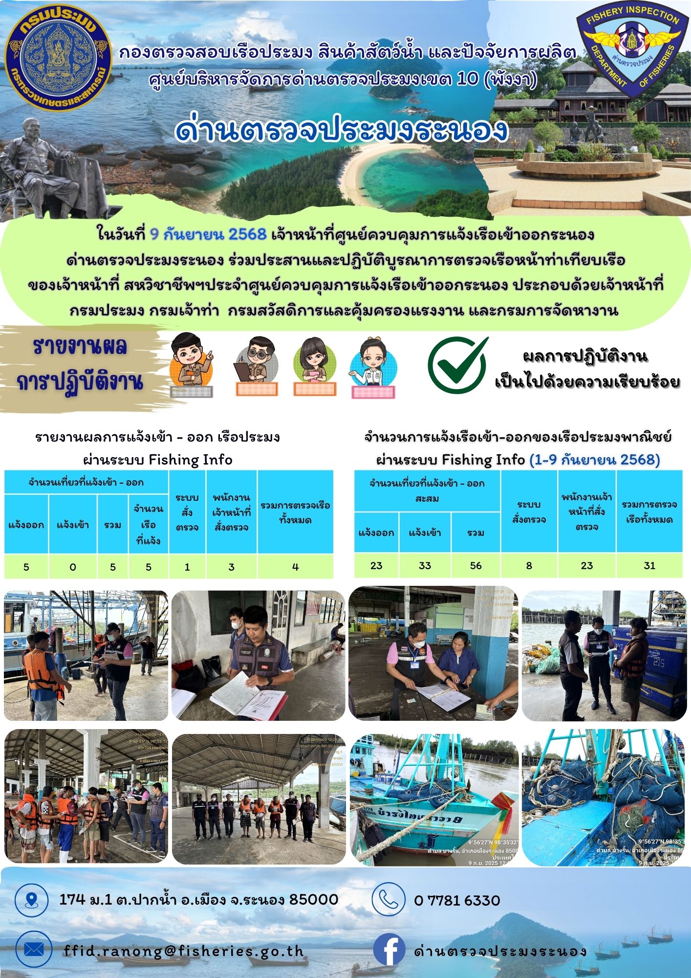 ตรวจสอบเรือประมงพาณิชย์ ณ ท่าเทียบเรือประมง