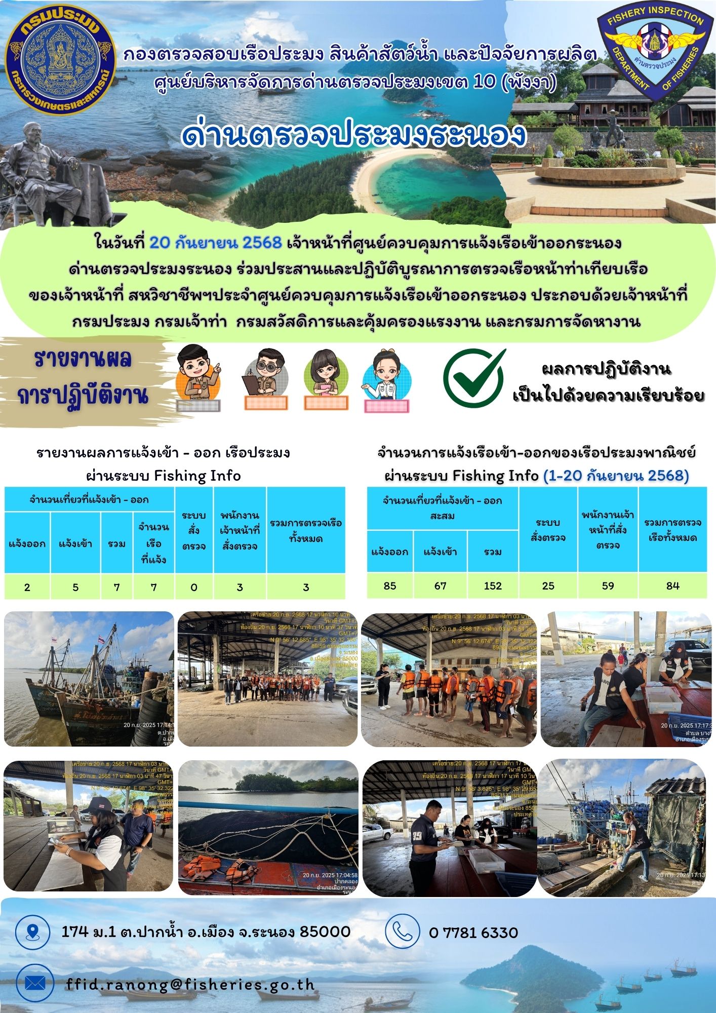 ตรวจสอบเรือประมงพาณิชย์ ณ ท่าเทียบเรือประมง