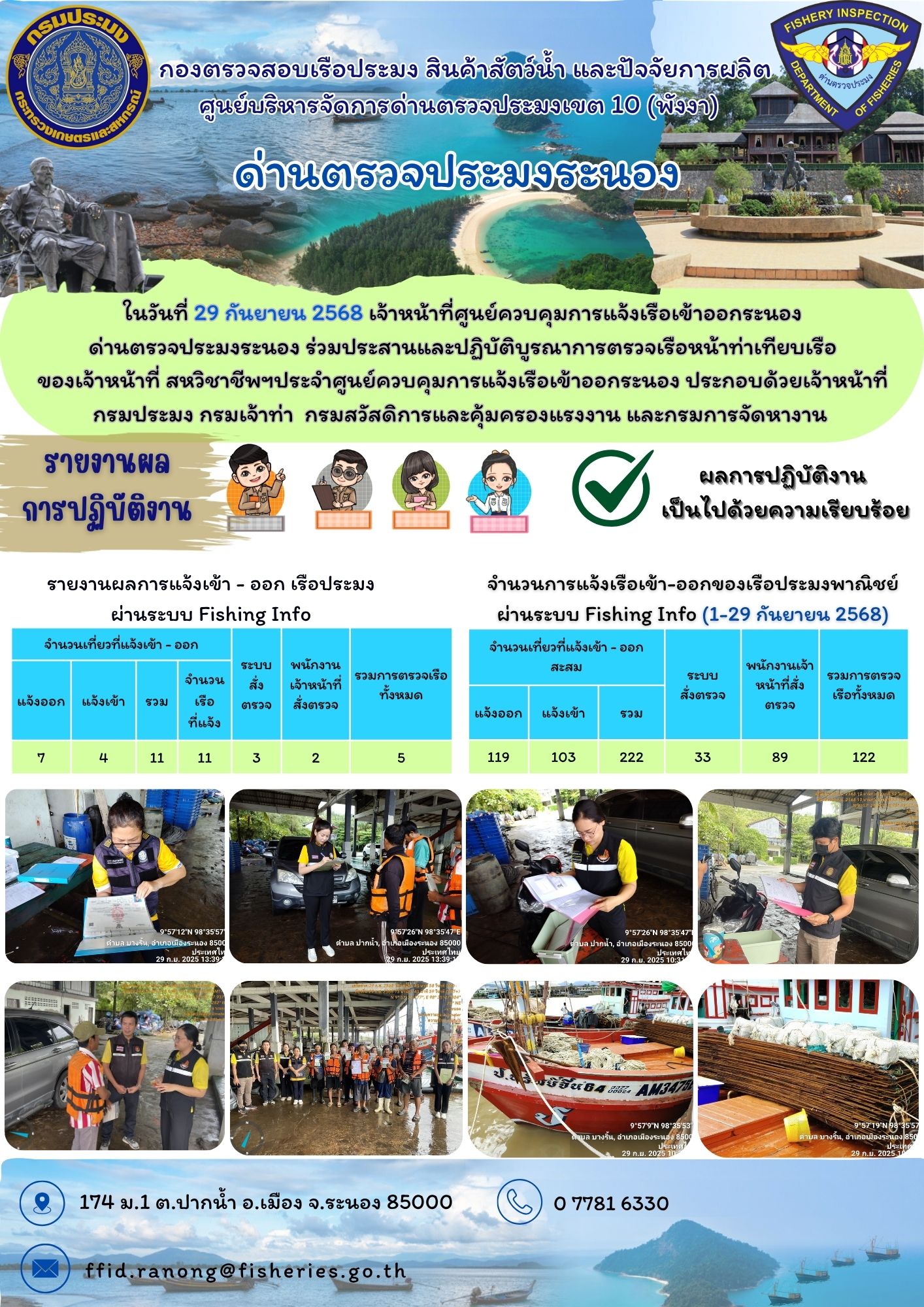 ตรวจสอบเรือประมงพาณิชย์ ณ ท่าเ