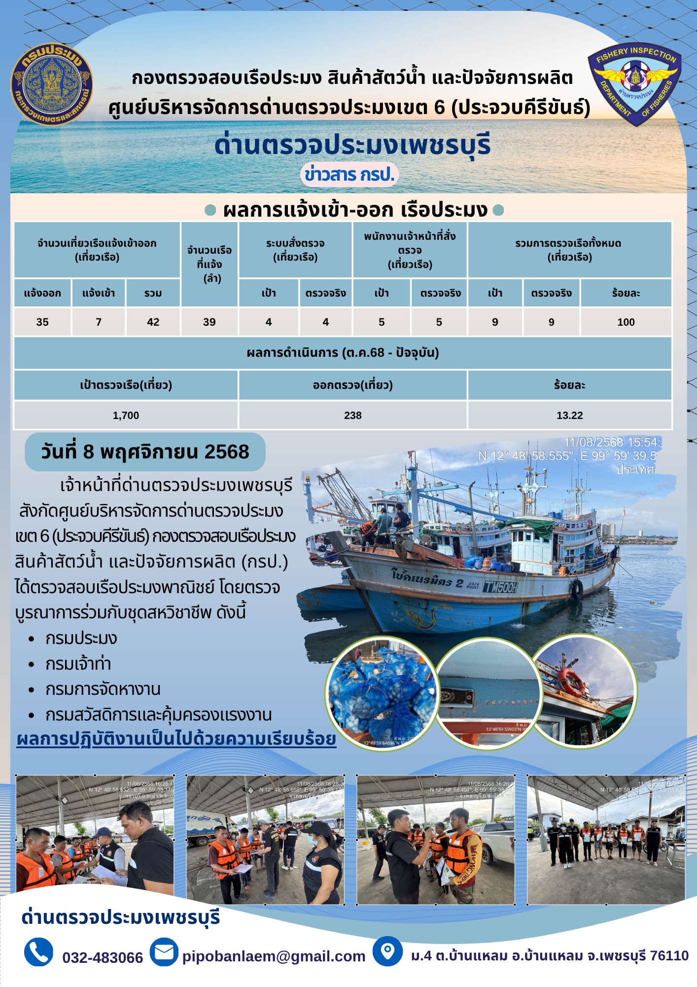 ข่าวประชาสัมพันธ์ ด่านตรวจประมงเพชรบุรี 