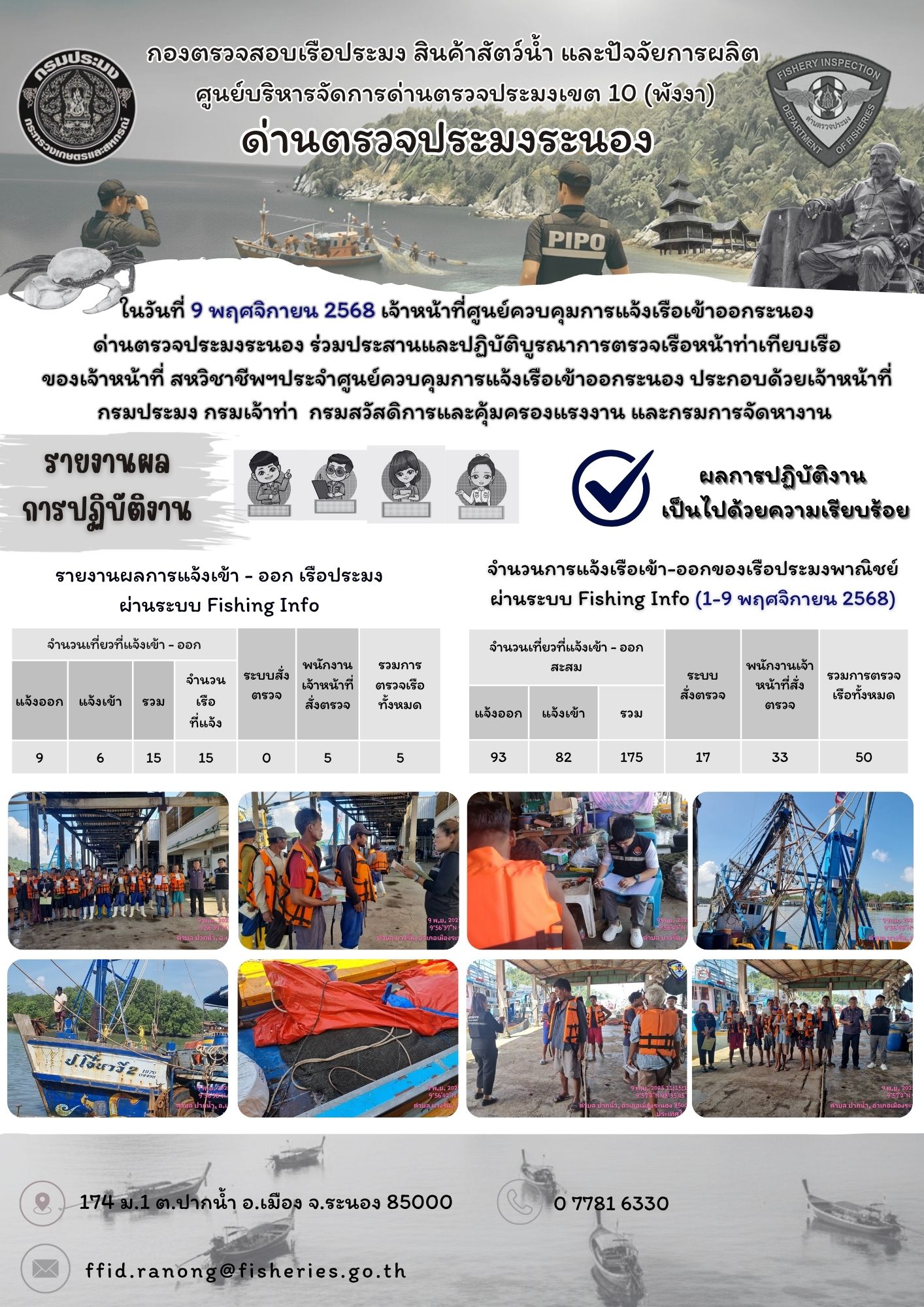 ตรวจสอบเรือประมงพาณิชย์ ณ ท่าเ