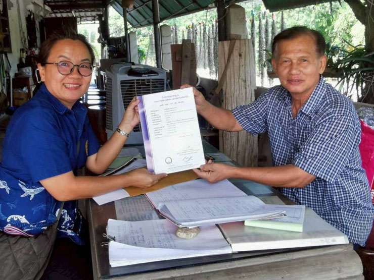 เจ้าหน้าที่ฝ่ายงานตรวจรับรองมาตรฐานฟาร์มสัตว์น้ำ ศพช.ฉะเชิงเทรา เข้าตรวจประเมินฟาร์มเพาะเลี้ยงสัตว์น้ำเพื่อการรับรองมาตรฐานฟาร์มเพาะเลี้ยงสัตว์น้ำที่ดี (GAP)