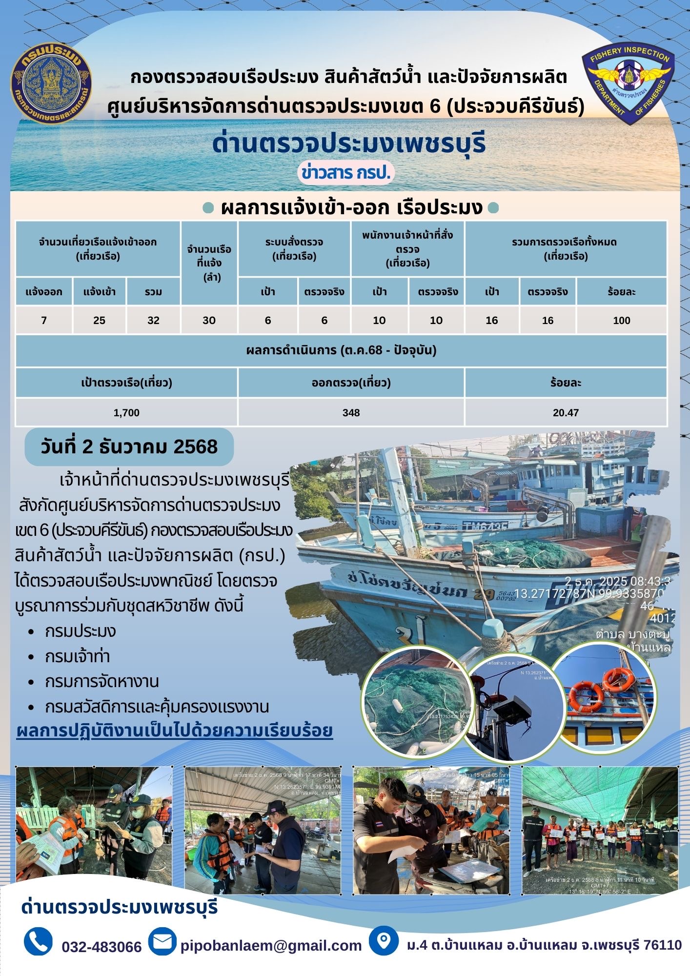 ข่าวประชาสัมพันธ์ ด่านตรวจประมงเพชรบุรี 