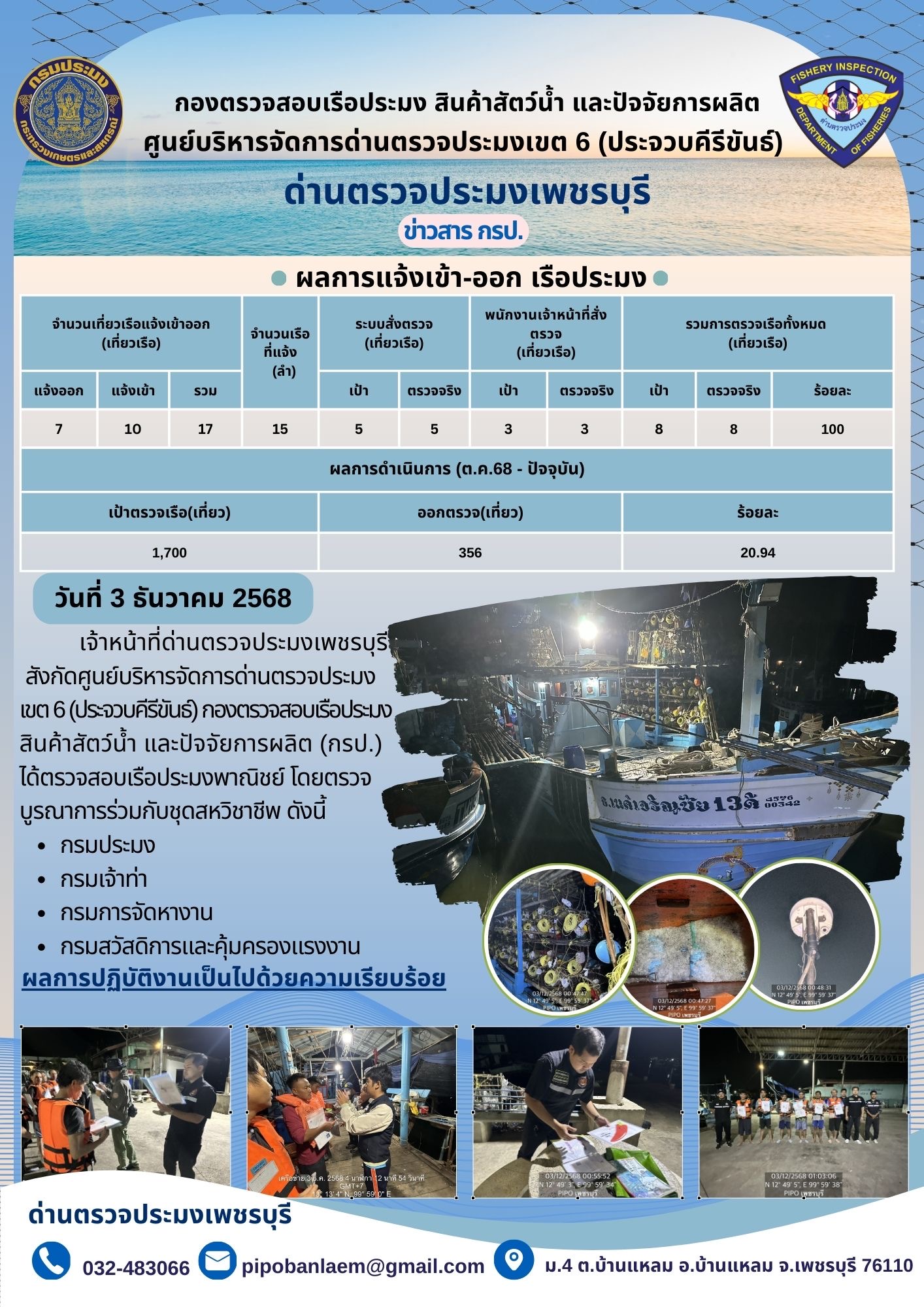 ข่าวประชาสัมพันธ์ ด่านตรวจประมงเพชรบุรี 