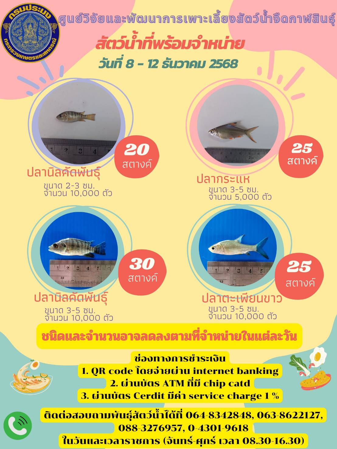 สัตว์น้ำพร้อมจำหน่าย