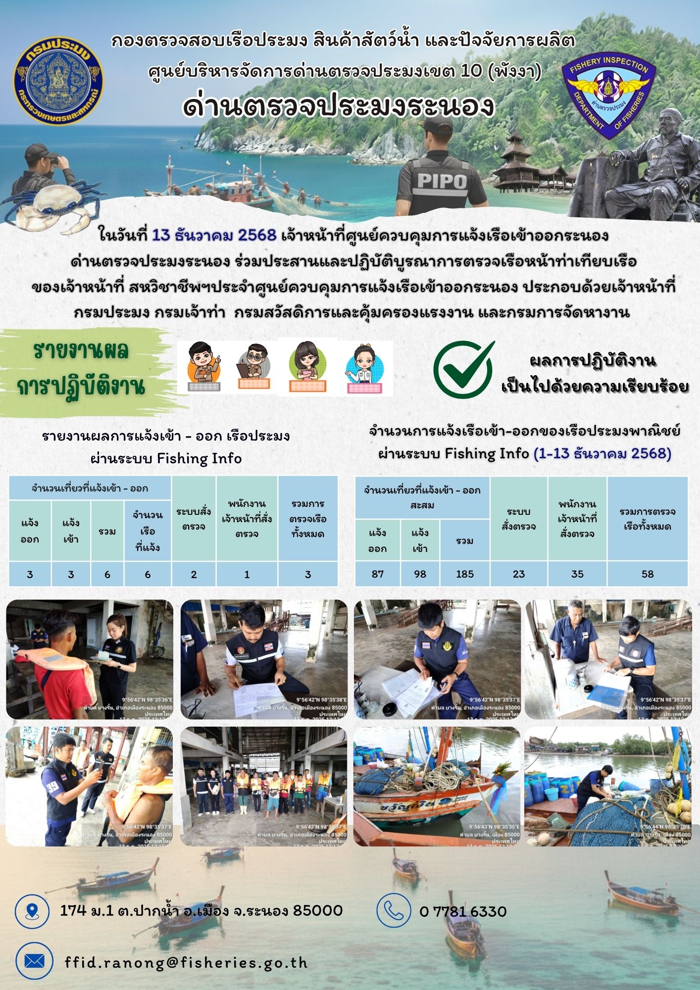 ตรวจสอบเรือประมงพาณิชย์ ณ ท่าเ