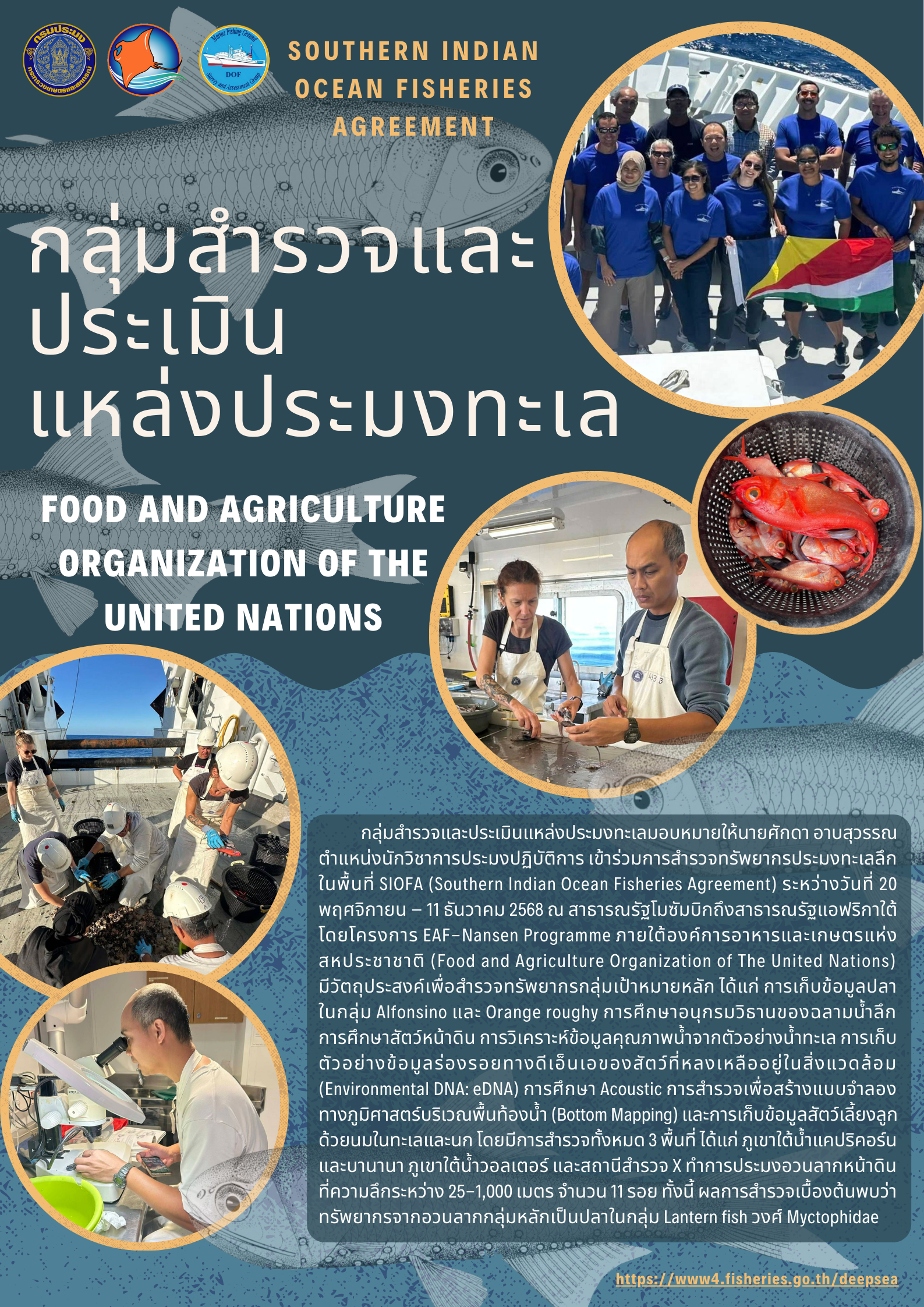 การสำรวจทรัพยากรประมงทะเลลึกในพื้นที่ SIOFA (Southern Indian Ocean Fisheries Agreement)