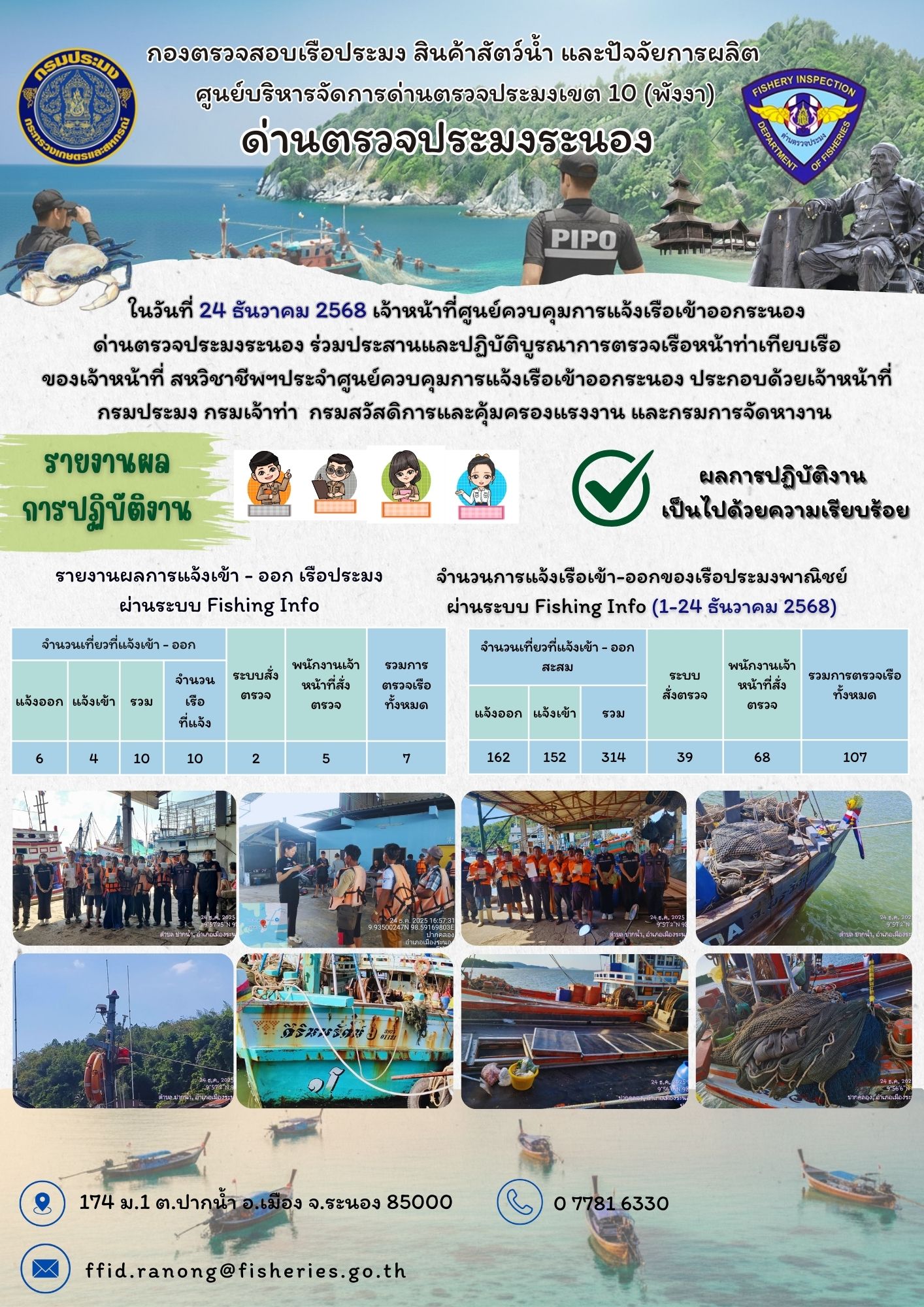 ตรวจสอบเรือประมงพาณิชย์ ณ ท่าเ