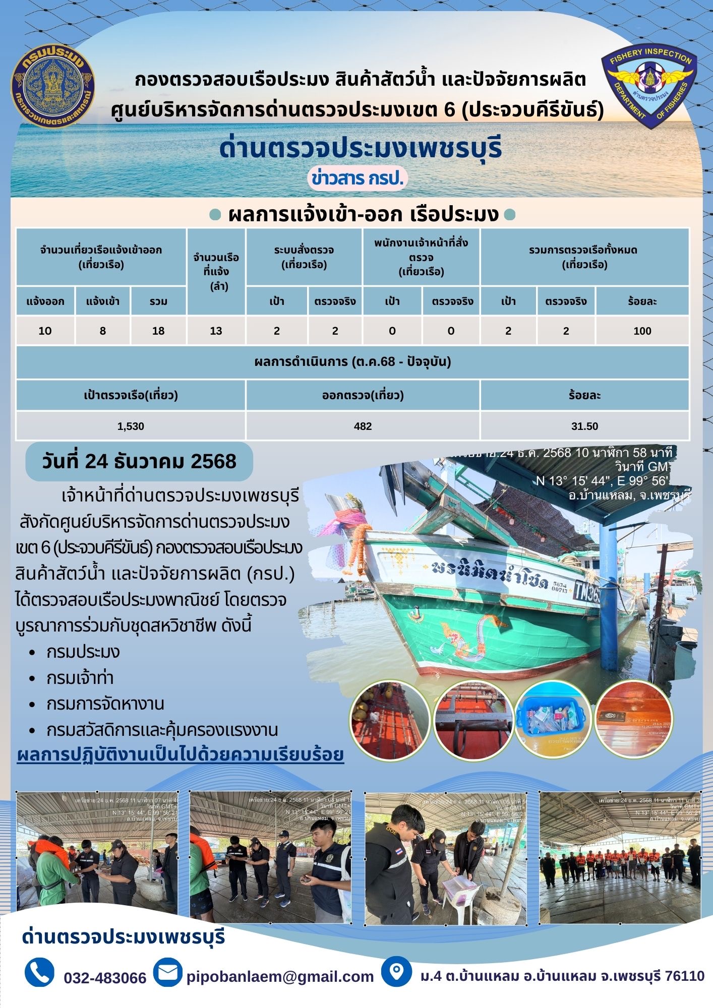 ข่าวประชาสัมพันธ์ ด่านตรวจประมงเพชรบุรี