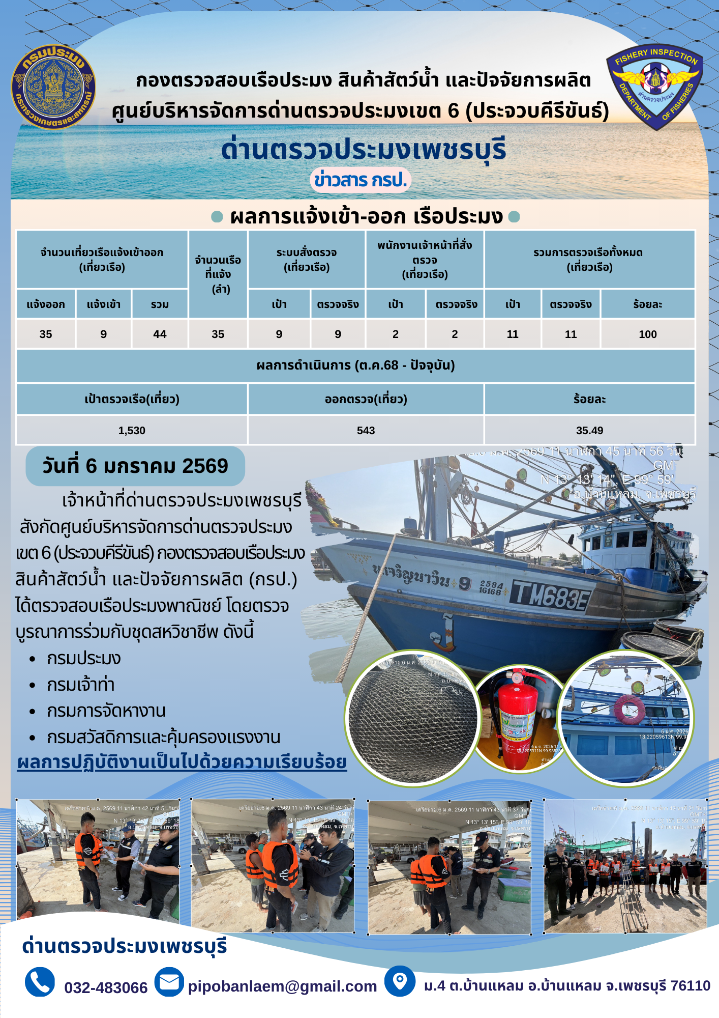 ข่าวประชาสัมพันธ์ ด่านตรวจประมงเพชรบุรี