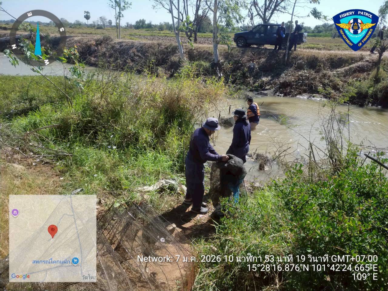 ศูนย์ป้องกันและปราบปรามประมงน้ำจืดนครราชสีมา ออกปฏิบัติงานควบคุมเฝ้าระวังการทำการประมงผิดกฎหมาย ในพื้นที่อำเภอบำเหน็จณรงค์ จังหวัดชัยภูมิ..คลิก