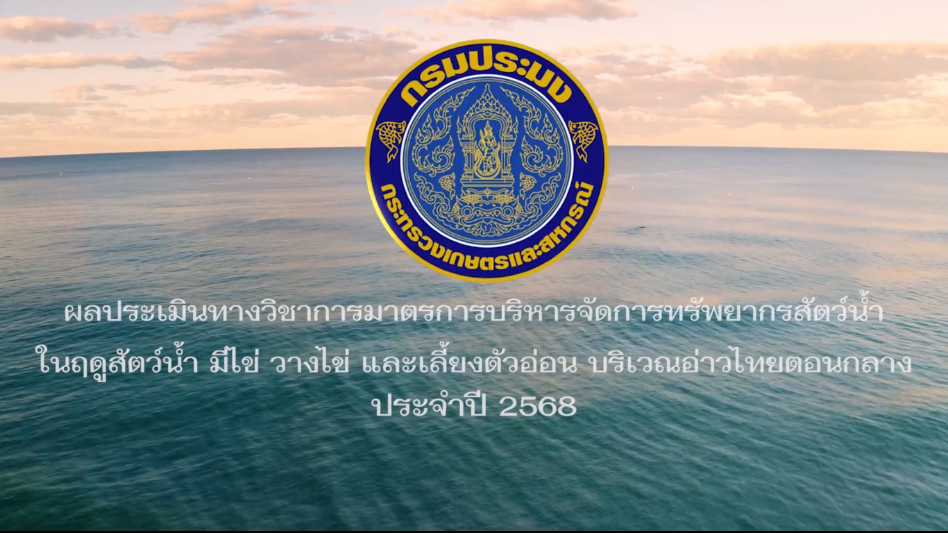 ผลประเมินทางวิชาการมาตรการบริหารจัดการทรัพยากรสัตว์น้ำในฤดูสัตว์น้ำ มีไข่ วางไข่ และเลี้ยงตัวอ่อน บริเวณอ่าวไทยตอนกลาง ประจำปี 2568