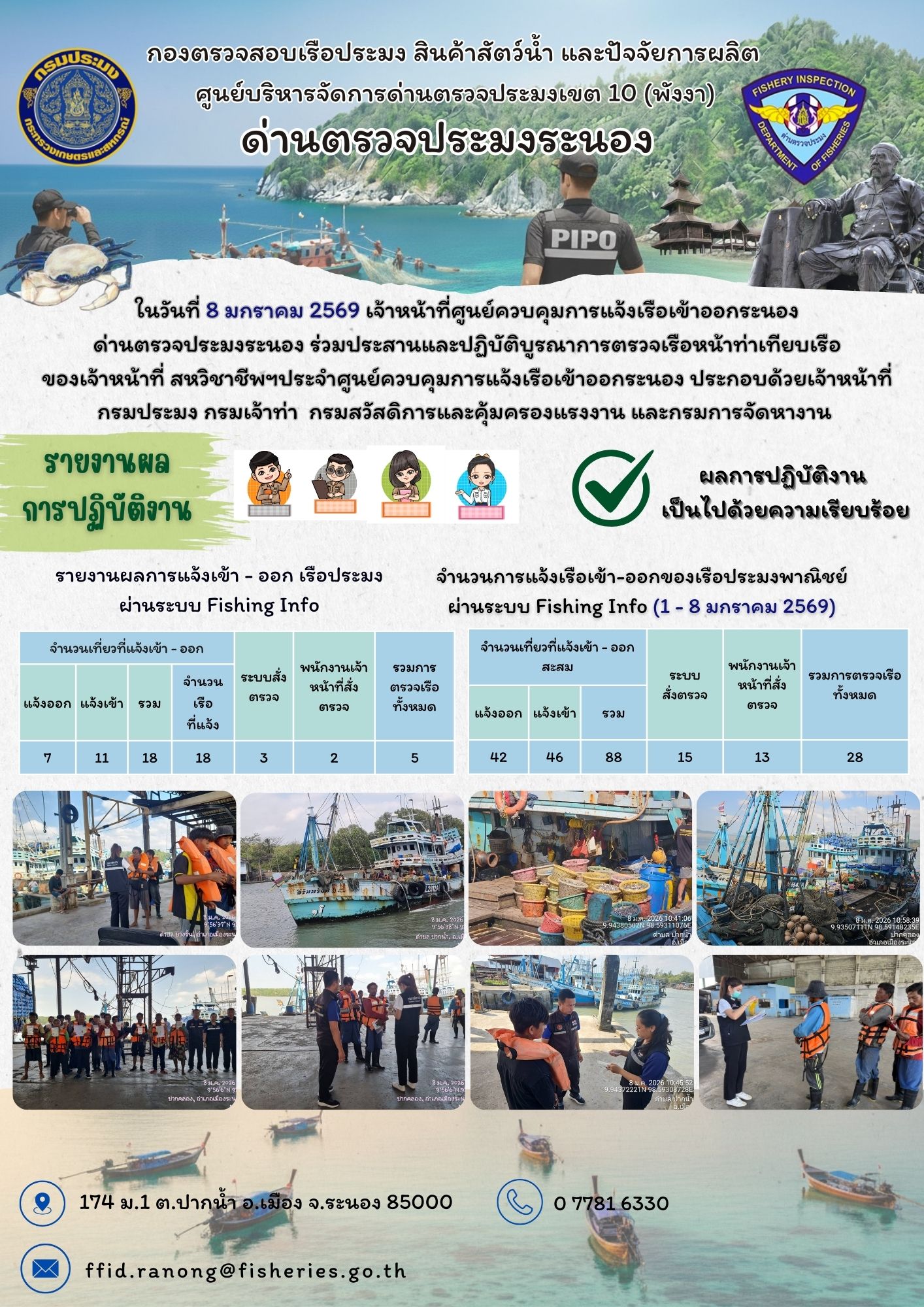 ตรวจสอบเรือประมงพาณิชย์ ณ ท่าเทียบเรือประมง..คลิก