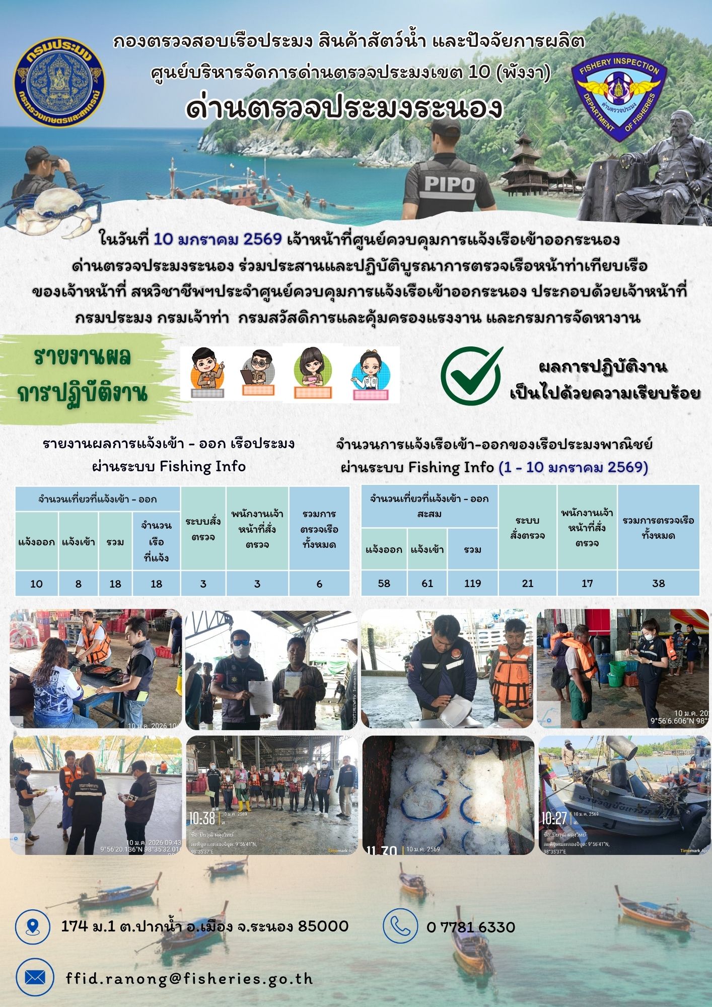 ตรวจสอบเรือประมงพาณิชย์ ณ ท่าเทียบเรือประมง..คลิก