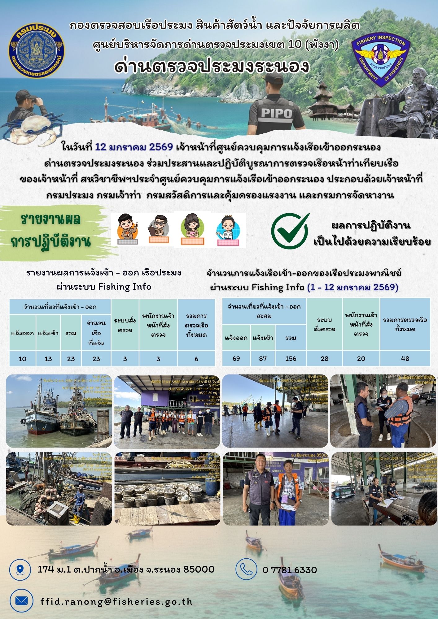 ตรวจสอบเรือประมงพาณิชย์ ณ ท่าเทียบเรือประมง..คลิก