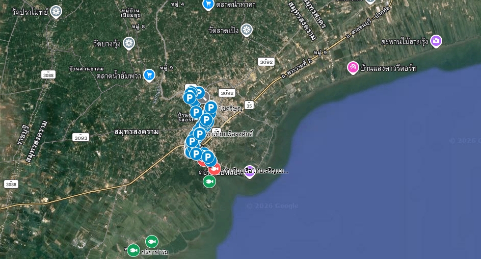 แผนที่ท่าเทียบเรือจังหวัดสมุทรสงคราม