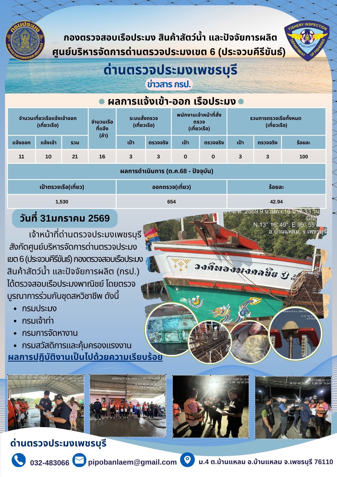 ข่าวประชาสัมพันธ์ ด่านตรวจประมงเพชรบุรี