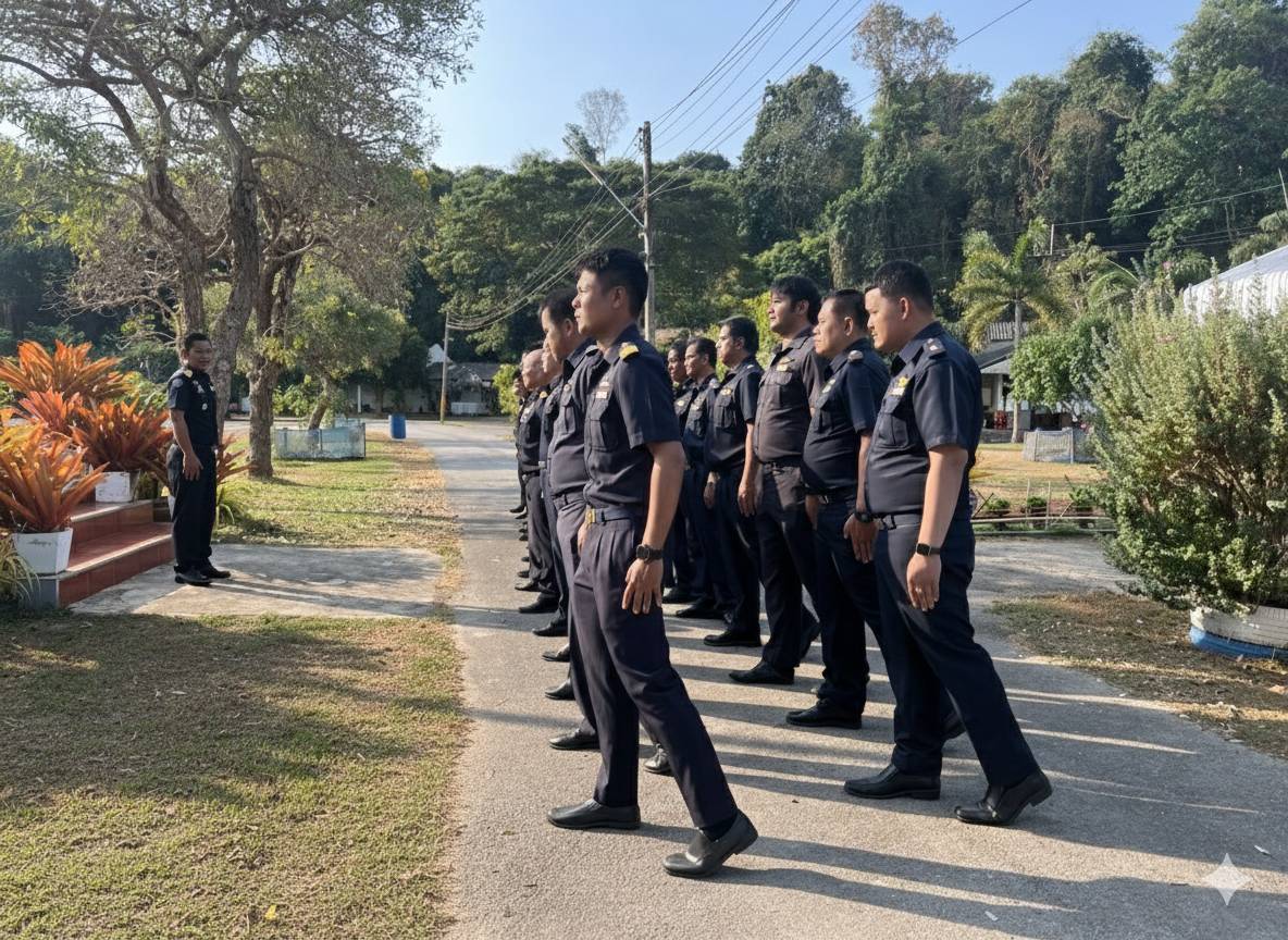 ร่วมกิจกรรมเข้าแถวเคารพธงชาติและสวดมนต์ไหว้พระ