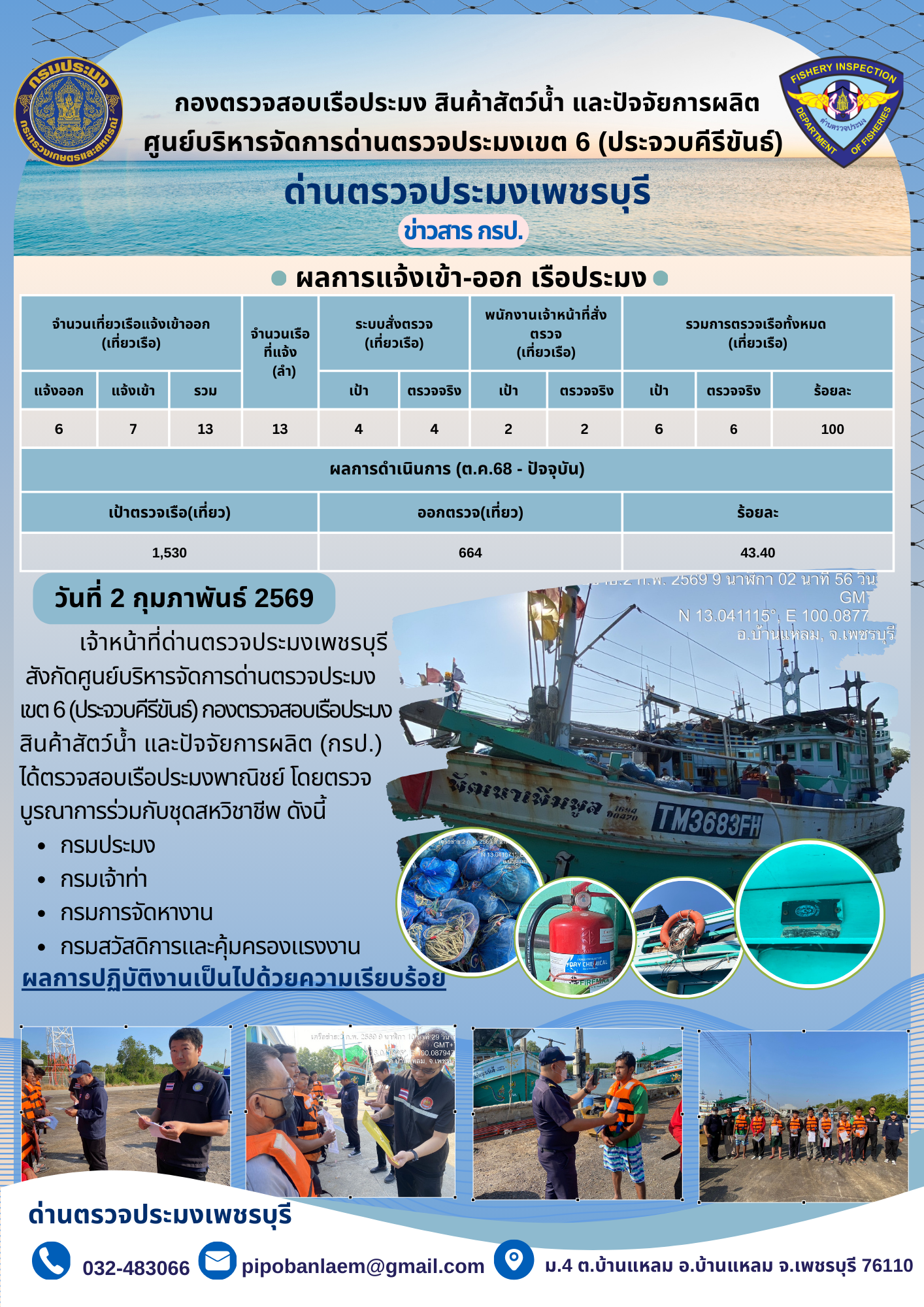 ข่าวประชาสัมพันธ์ ด่านตรวจประมงเพชรบุรี 