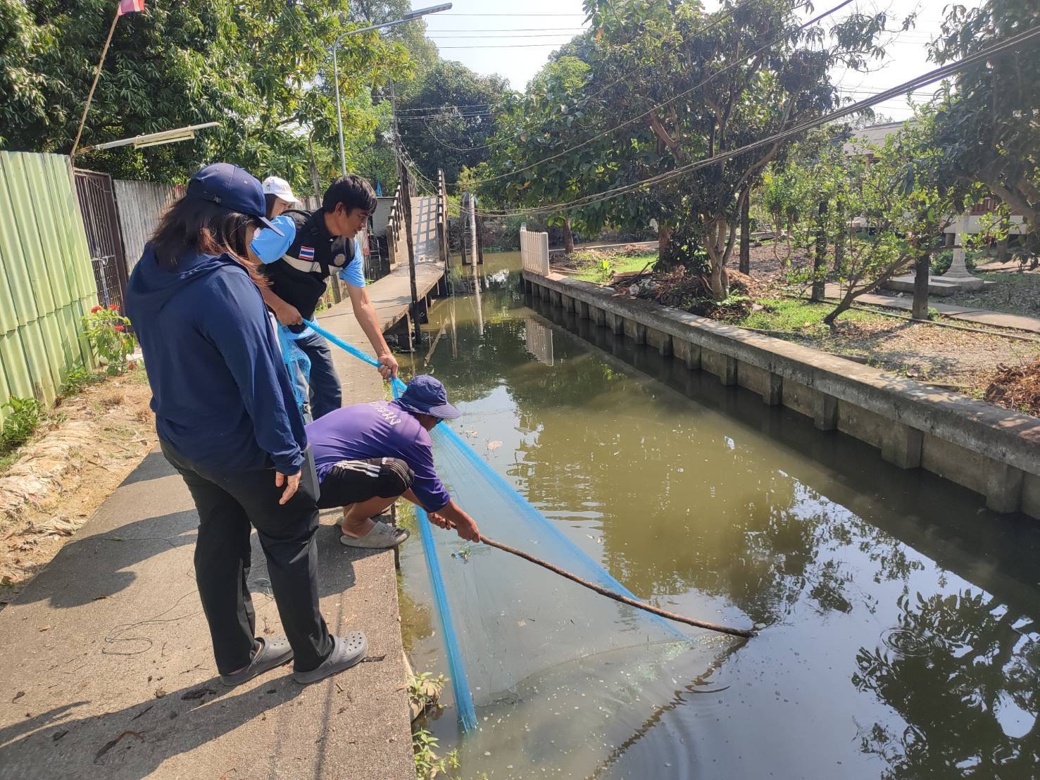 (อ.บางกรวย) การสำรวจปลาหมอคางดำ ตามแผนการแก้ไขปัญหาการแพร่ระบาดของปลาหมอคางดำจังหวัดนนทบุรี