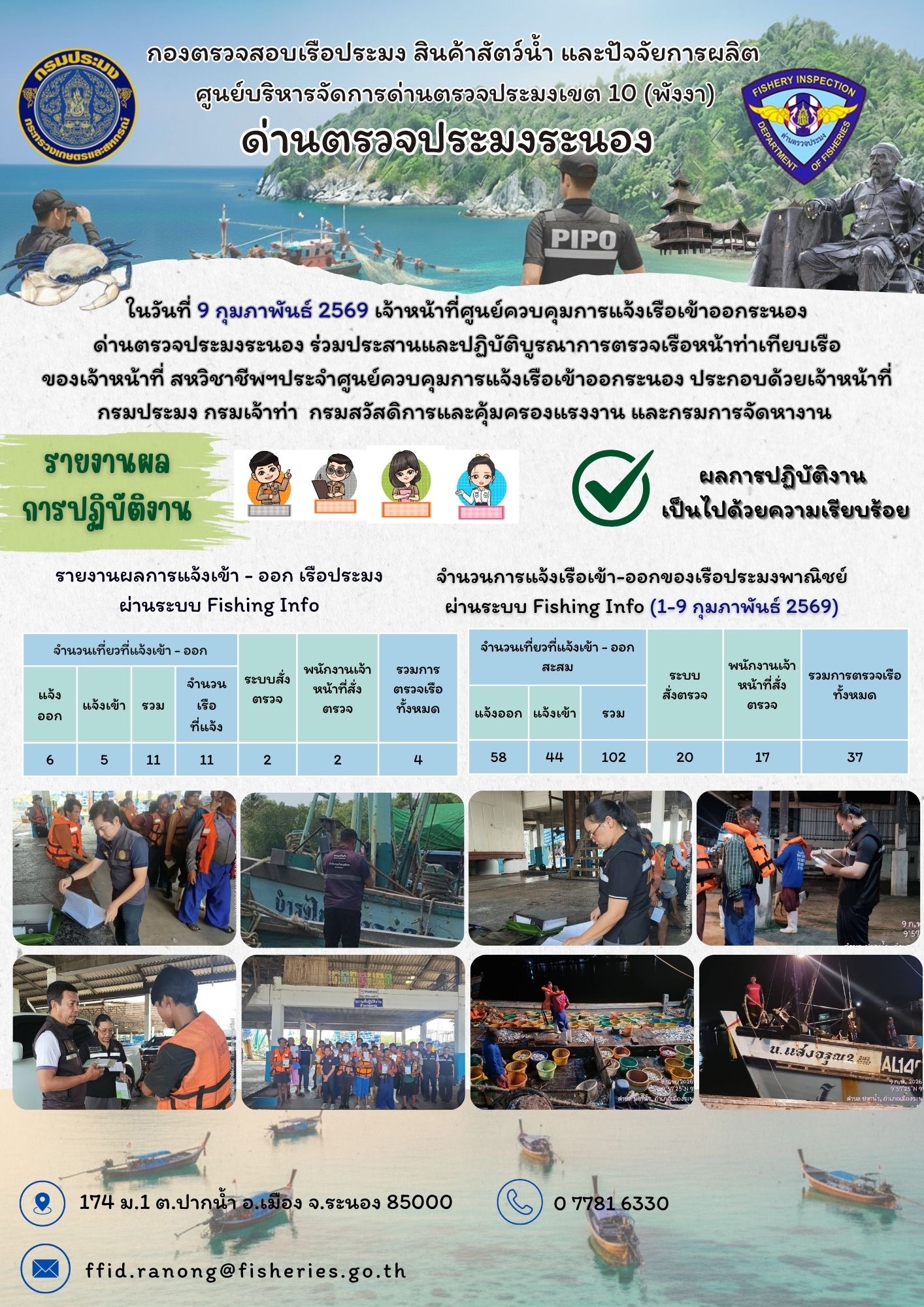 ตรวจสอบเรือประมงพาณิชย์ ณ ท่าเทียบเรือประมง..คลิก