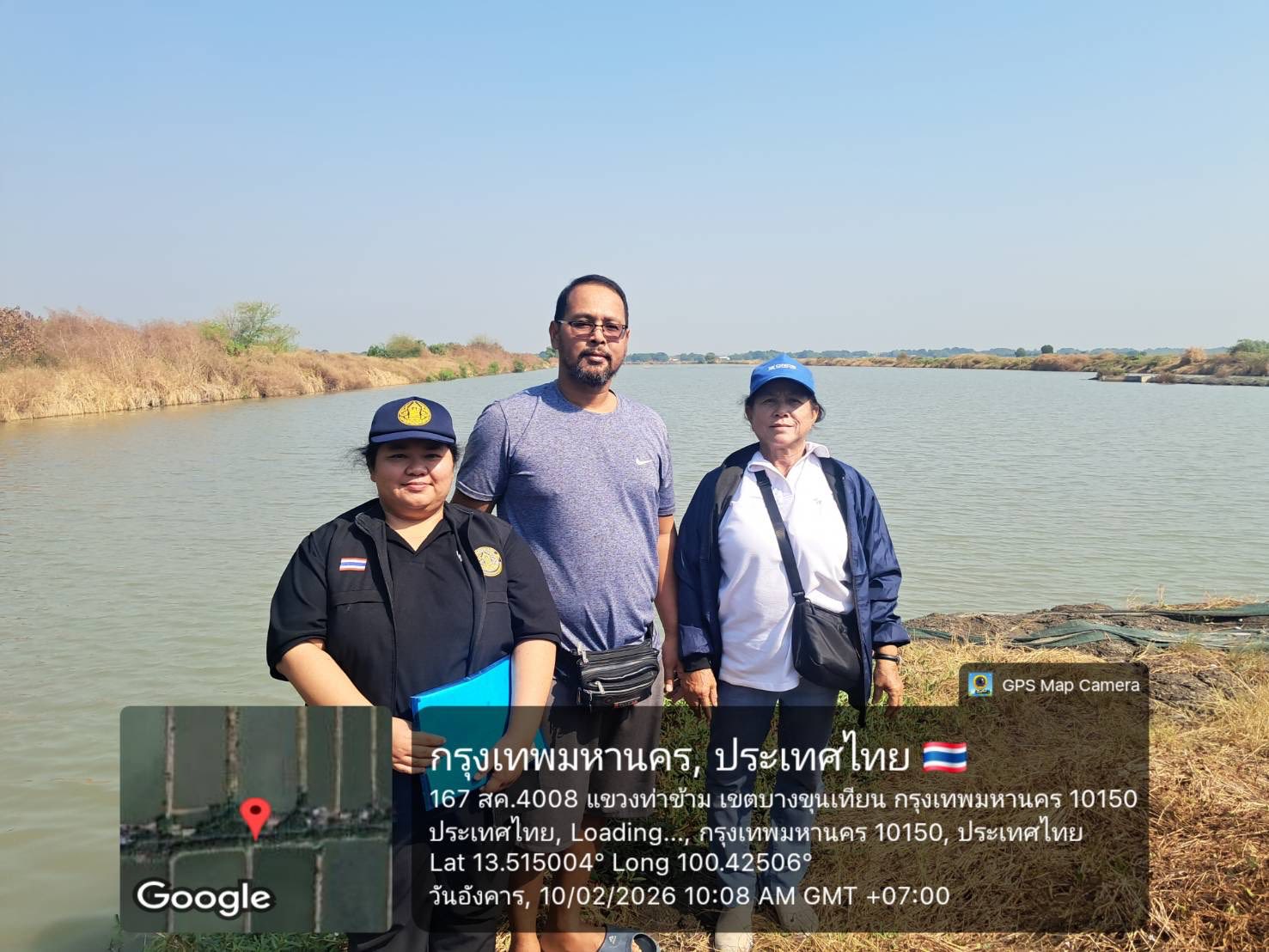 สำนักงานประมงพื้นที่กรุงเทพมหานคร ลงพื้นที่ตรวจสอบและจับพิกัดทางภูมิศาสตร์บ่อเกษตรกร แขวงท่าข้าม เขตบางขุนเทียน กรุงเทพมหานคร
