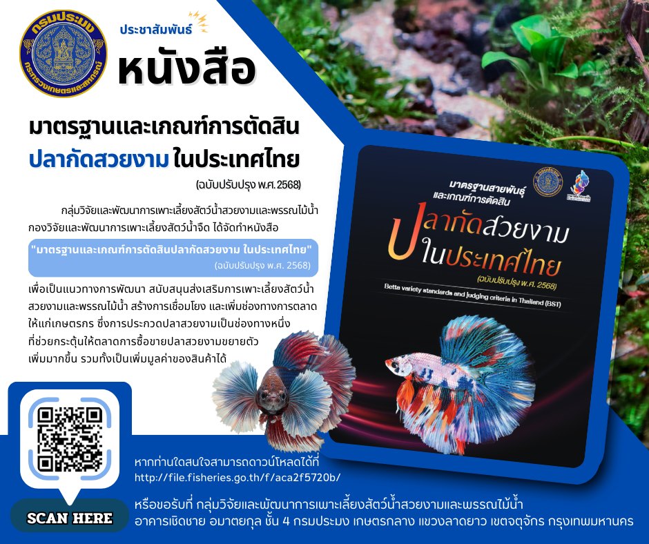 หนังสือมาตรฐานและเกณฑ์การตัดสินปลากัดสวยงามในประเทศไทย