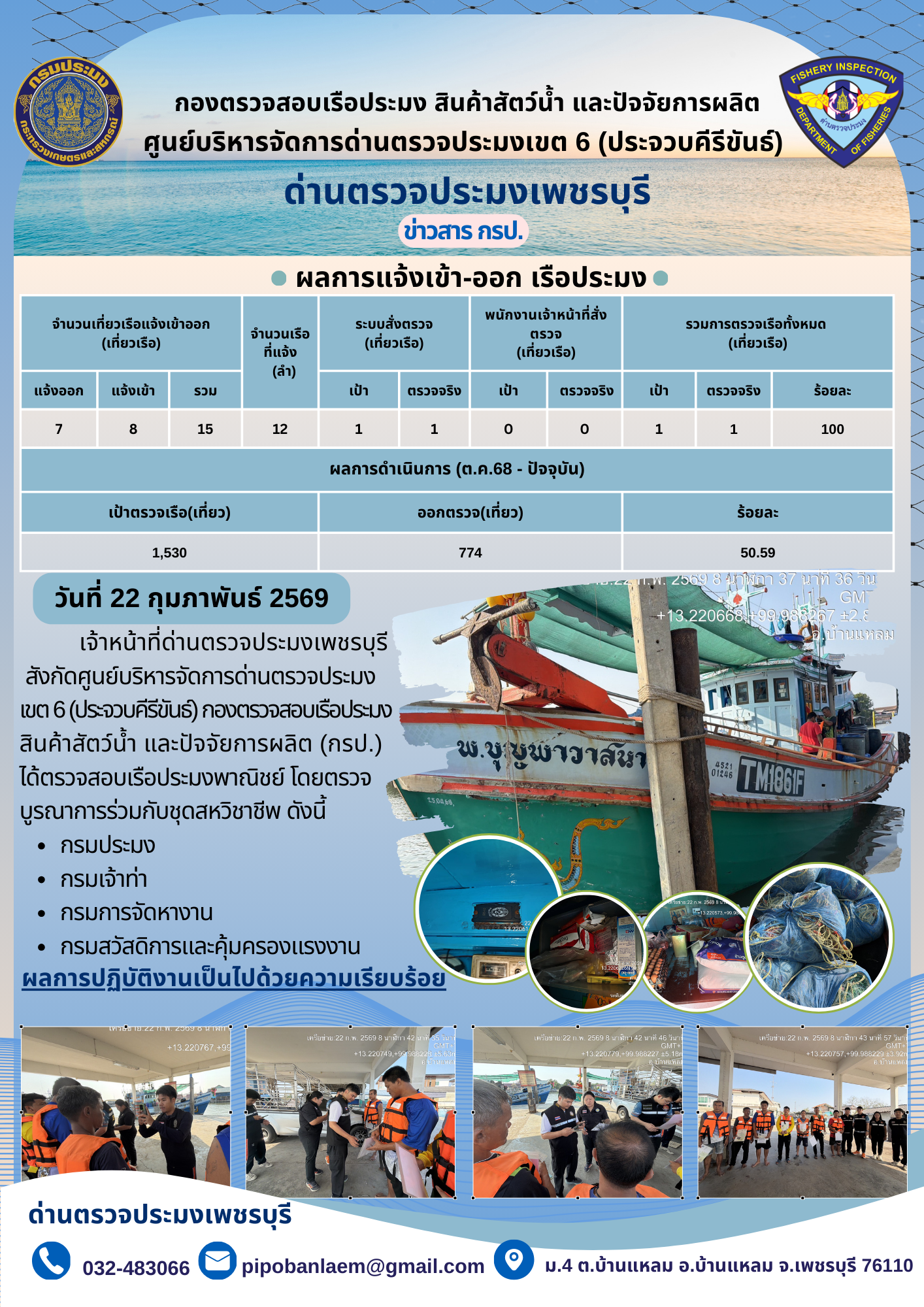 ข่าวประชาสัมพันธ์ ด่านตรวจประมงเพชรบุรี 