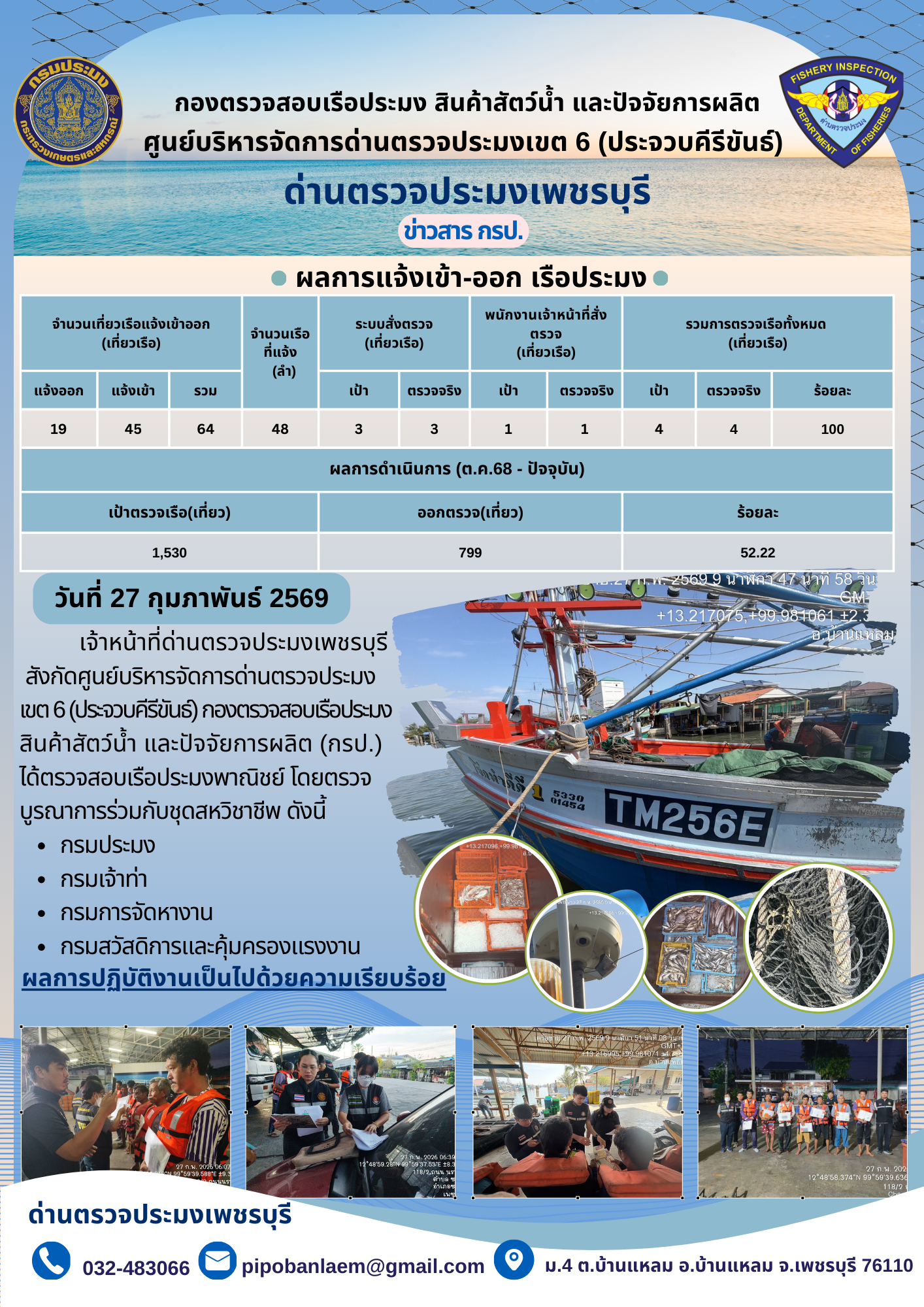 ข่าวประชาสัมพันธ์ ด่านตรวจประมงเพชรบุรี 