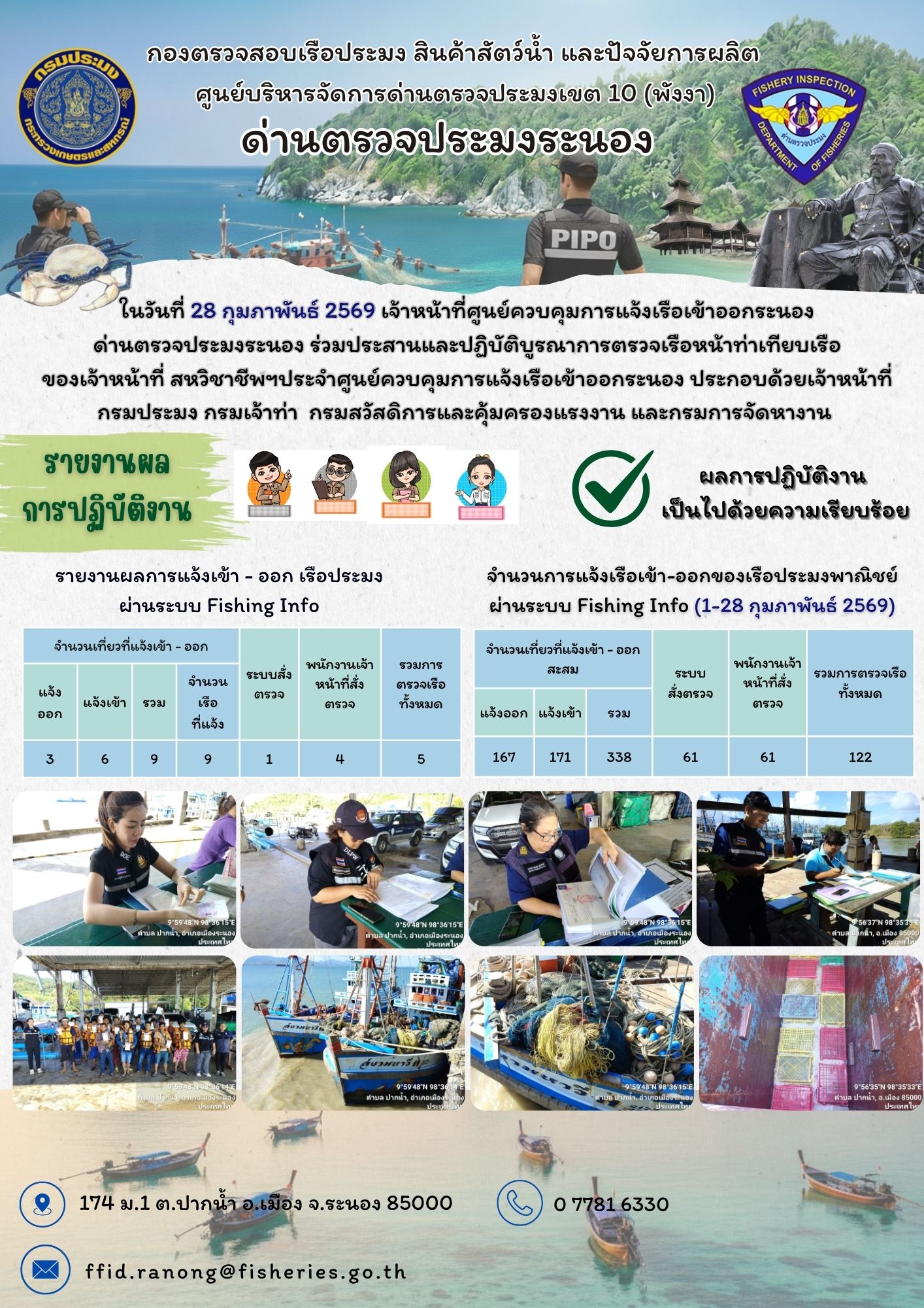 ตรวจสอบเรือประมงพาณิชย์ ณ ท่าเทียบเรือประมง..คลิก