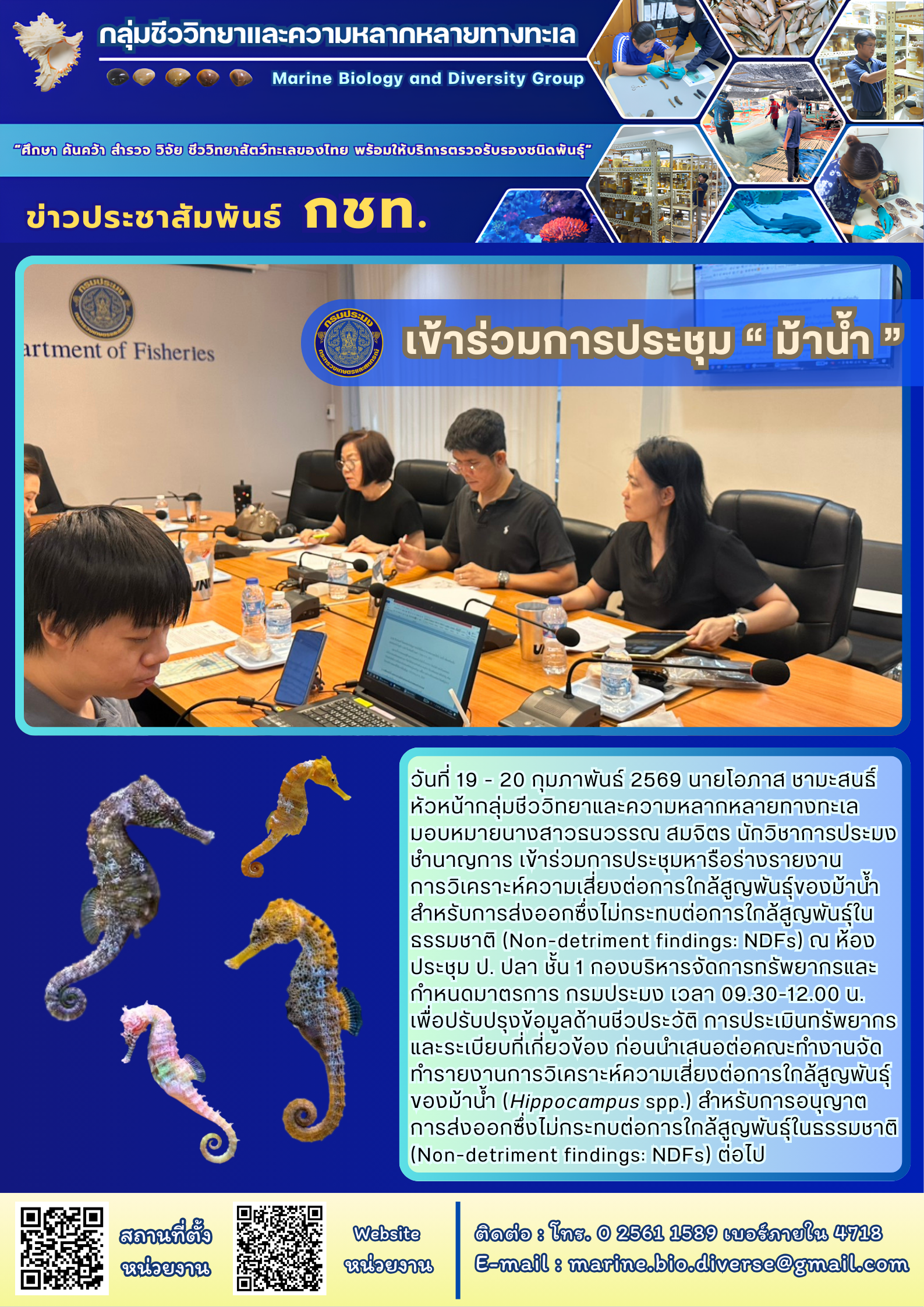 เข้าร่วมการประชุม “ ม้าน้ำ ”