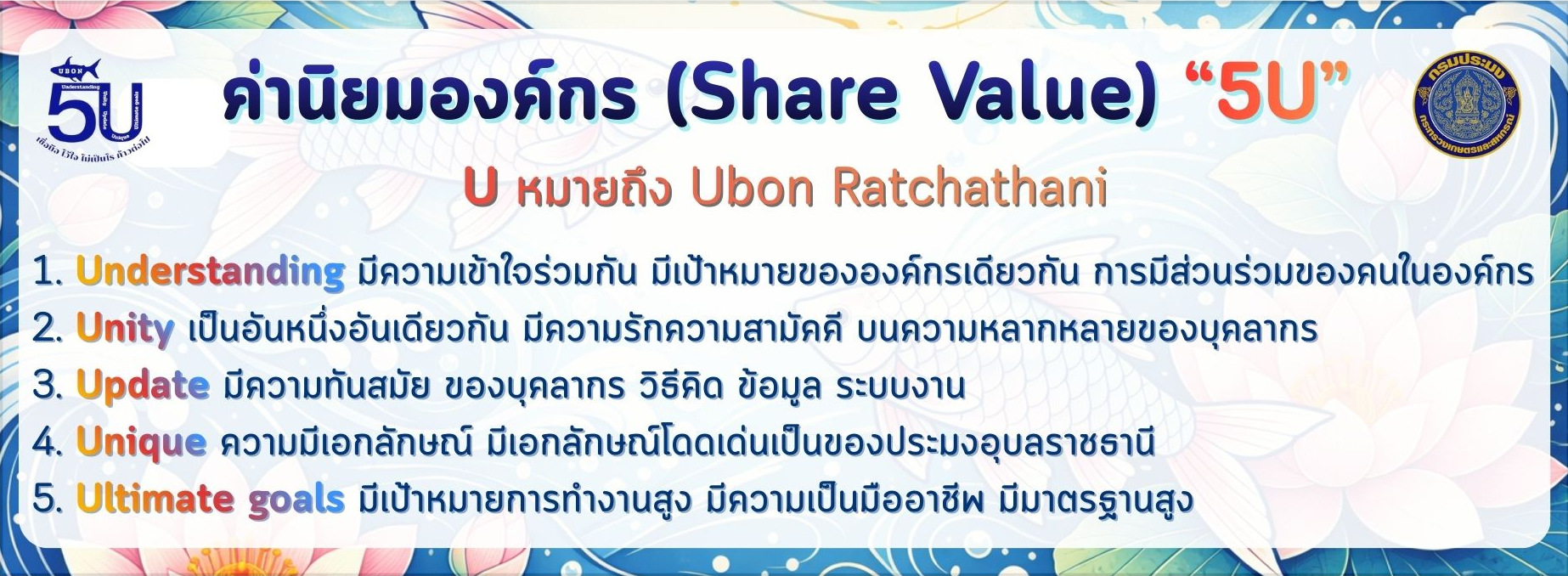 ค่านิยมองค์กร (Share Value) “5U”