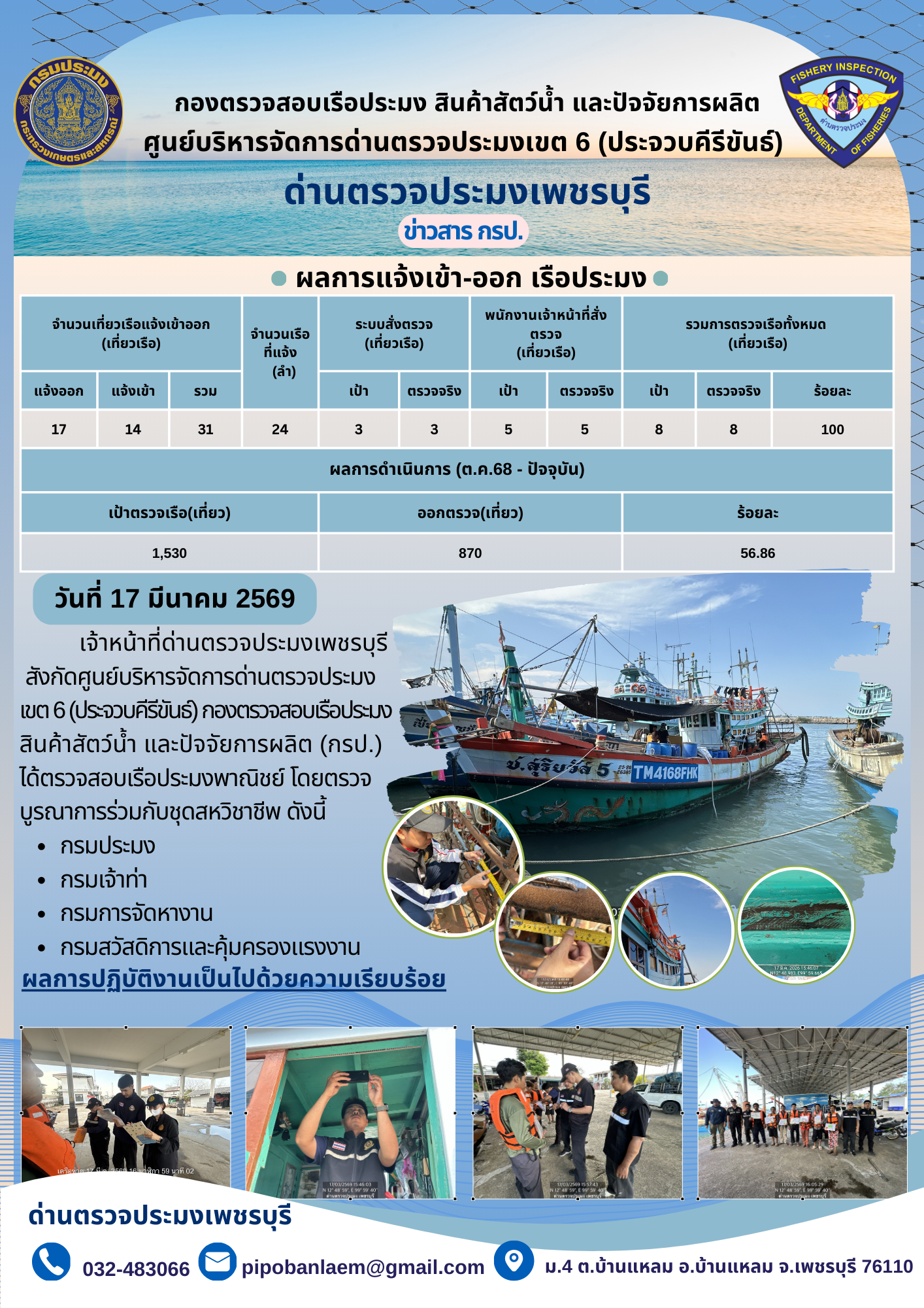 ข่าวประชาสัมพันธ์ ด่านตรวจประมงเพชรบุรี 