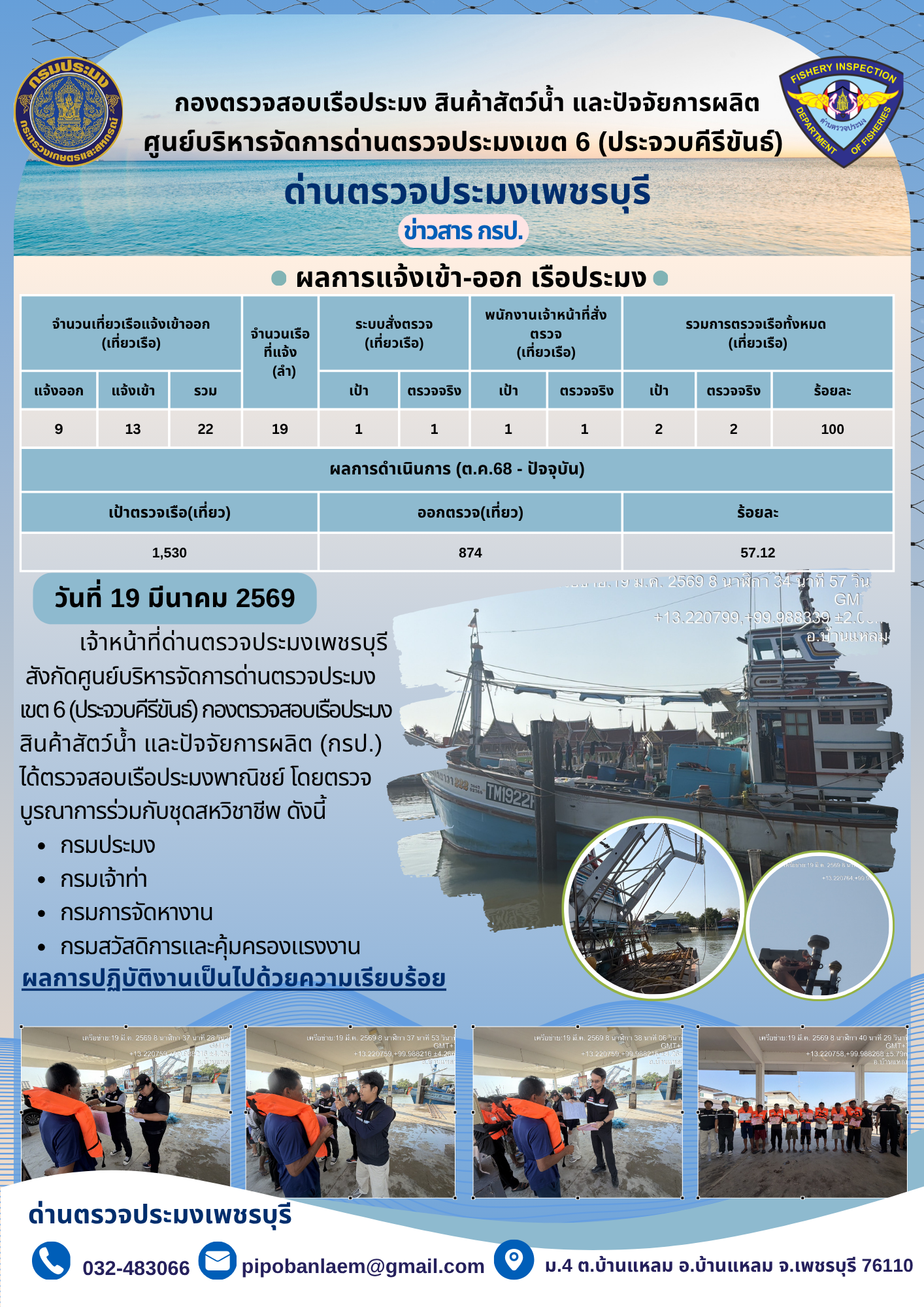 ข่าวประชาสัมพันธ์ ด่านตรวจประมงเพชรบุรี