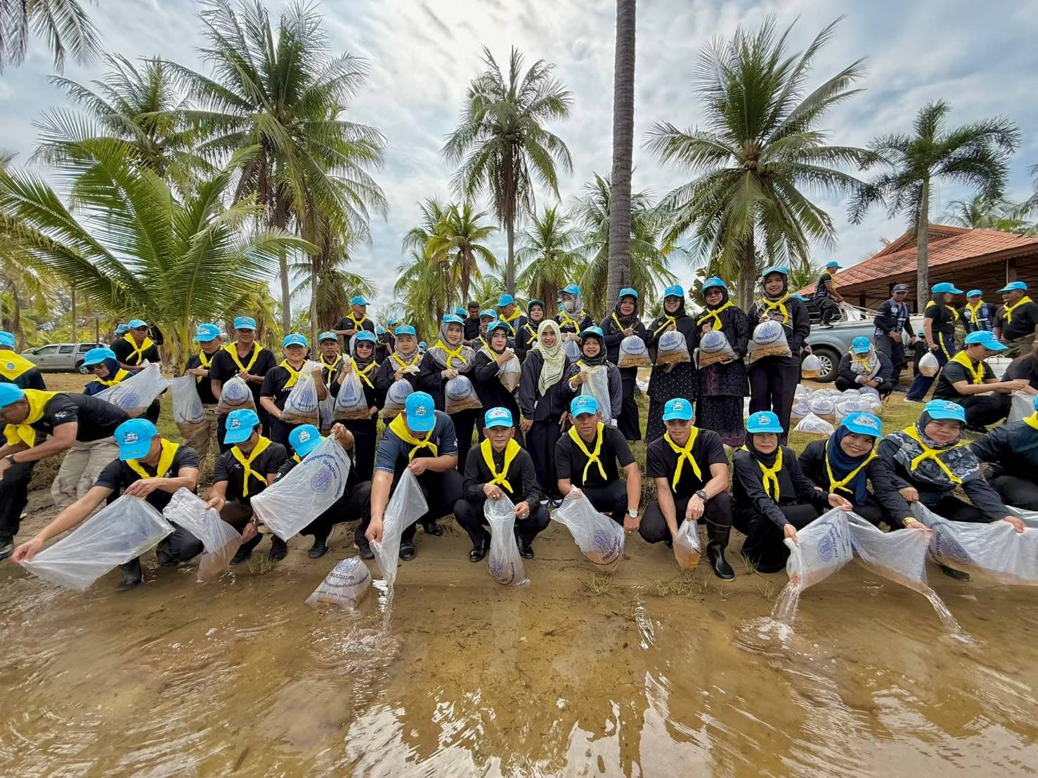 กิจกรรมปล่อยพันธุ์กุ้งกุลาดำ จำนวน 200,000 ตัว  บริเวณพลับพลารวมใจประชาบ้านละเวง ต.ดอนทราย อ.ไม้แก่น จ.ปัตตานี