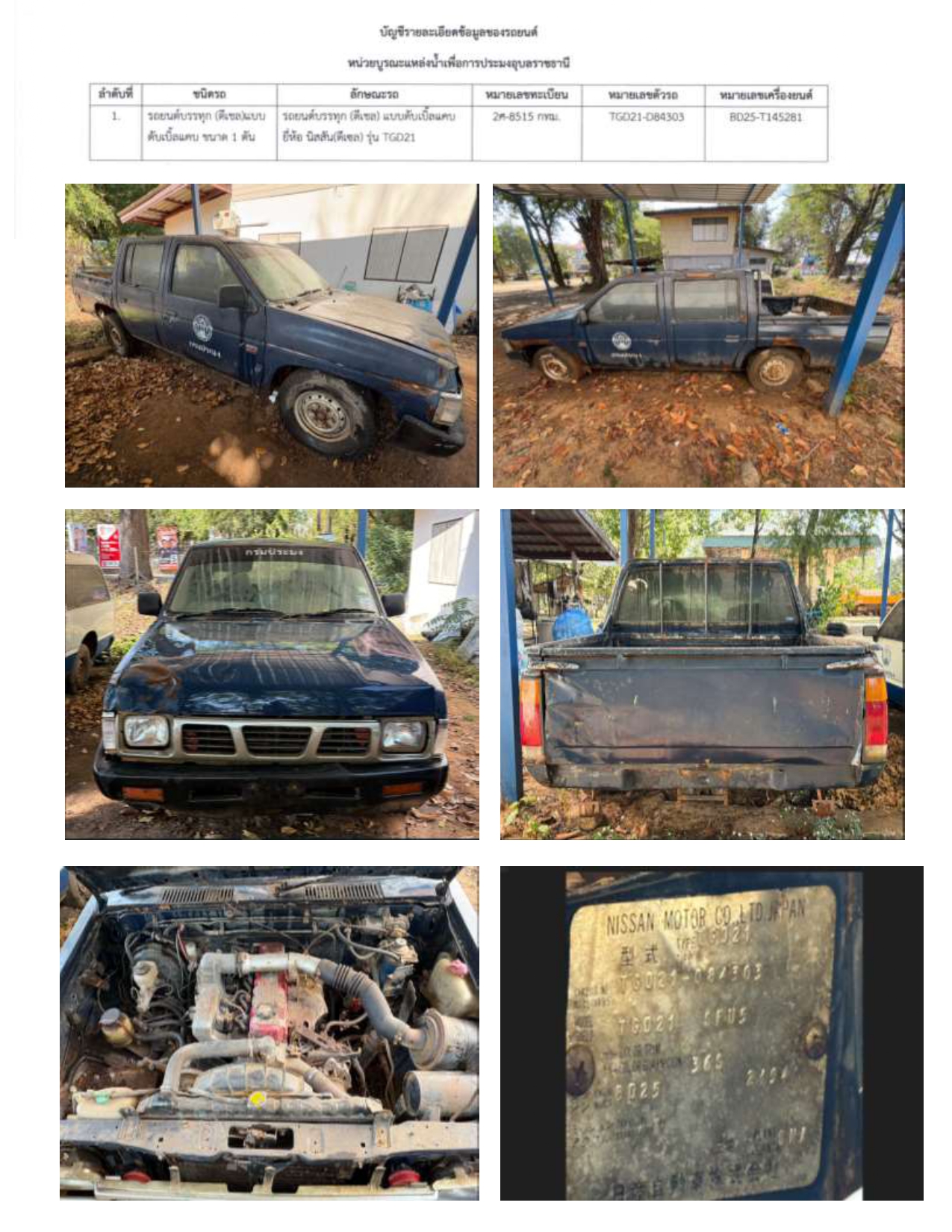 ประกาศหน่วยบูรณะแหล่งน้ำเพื่อการประมงอุบลราชธานี เรื่อง ขายทอดตลาดครุภัณฑ์ที่ชำรุดใช้การไม่ได้ จำนวน 1 รายการ โดยวิธีประมูลราคาด้วยวาจา