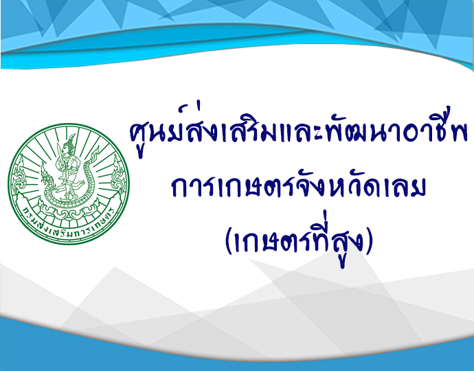 ศูนย์ส่งเสริมและพัฒนาอาชีพการเกษตรจังหวัดเลย (เกษตรที่สูง)..คลิก